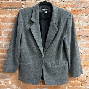 Vintage Sag Harbor Gray Blazer Wool Blend Academia Women’s 10